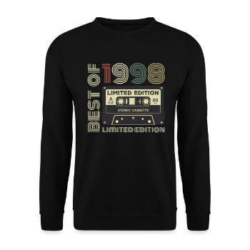 Vintage 1998 - 1998 Retro Birthday Gift - Unisex Sweatshirt - black - Front - Alina (178cm) & Michal (187cm)