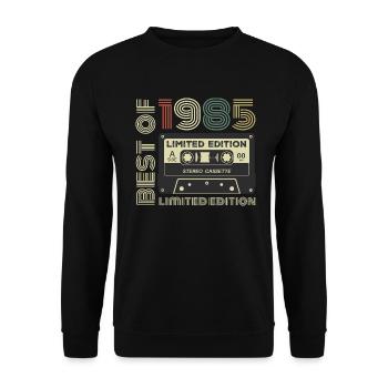 Millésime 1985 - cadeau d’anniversaire rétro 1985 - Sweat-shirt Unisexe - noir - Devant - Alina (178cm) & Michal (187cm)