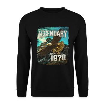 Legendary since 1970 - Unisex Sweatshirt - black - Front - Alina (178cm) & Michal (187cm)