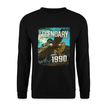 Legendary since 1990 - Unisex Sweatshirt - black - Front - Alina (178cm) & Michal (187cm)