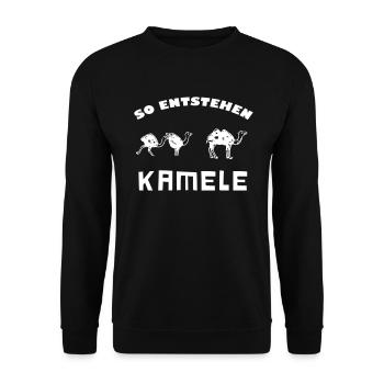 So entstehen KAMELE - Unisex Pullover - Schwarz - Vorne - Alina (178cm) & Michal (187cm)