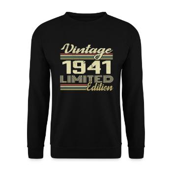Anniversaire 83 Ans Millésime 1941 Cadeau 1941 - Sweat-shirt Unisexe - noir - Devant - Alina (178cm) & Michal (187cm)