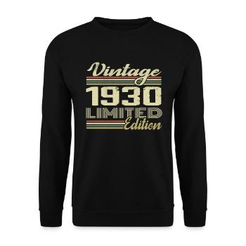 Anniversaire 94 Ans Millésime 1930 Cadeau 1930 - Sweat-shirt Unisexe - noir - Devant - Alina (178cm) & Michal (187cm)