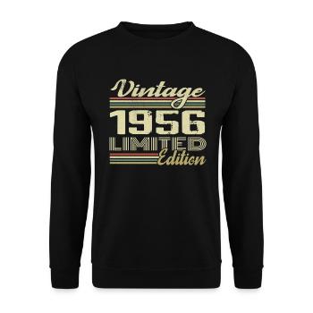 Anniversaire 68 Ans Millésime 1956 Cadeau 1956 - Sweat-shirt Unisexe - noir - Devant - Alina (178cm) & Michal (187cm)
