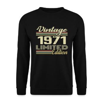 Geburtstag 53 Jahre Jahrgang 1971 Geschenk 1971 - Unisex Pullover - Schwarz - Vorne - Alina (178cm) & Michal (187cm)