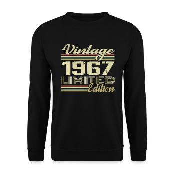 Anniversaire 57 Ans Millésime 1967 Cadeau 1967 - Sweat-shirt Unisexe - noir - Devant - Alina (178cm) & Michal (187cm)