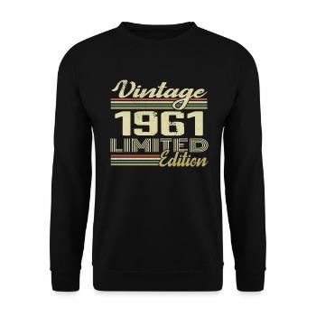 Anniversaire 63 Ans Millésime 1961 Cadeau 1961 - Sweat-shirt Unisexe - noir - Devant - Alina (178cm) & Michal (187cm)