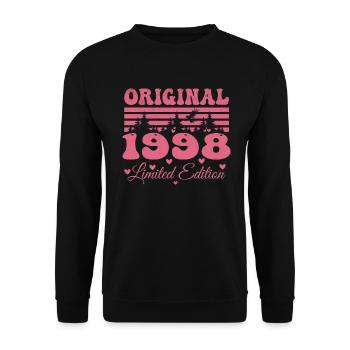 Women's 26th Birthday Gift 1998 | Born in 1998 - Unisex Sweatshirt - black - Front - Alina (178cm) & Michal (187cm)