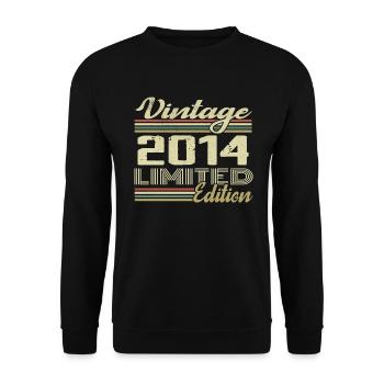 Jubiläum 10 Jahre Jahrgang 2014 Geschenk 2014 - Unisex Pullover - Schwarz - Vorne - Alina (178cm) & Michal (187cm)