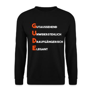 Gude - Unisex Pullover - Schwarz - Vorne - Alina (178cm) & Michal (187cm)
