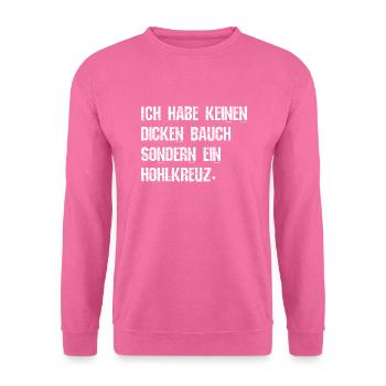 Hohlkreuz Dicker Bauch Geschenk Shirt - Unisex Pullover - Pink - Vorne