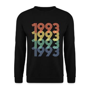 Cool Retro 1993, 30 ans, cadeau de 30e anniversaire - Sweat-shirt Unisexe - noir - Devant - Alina (178cm) & Michal (187cm)
