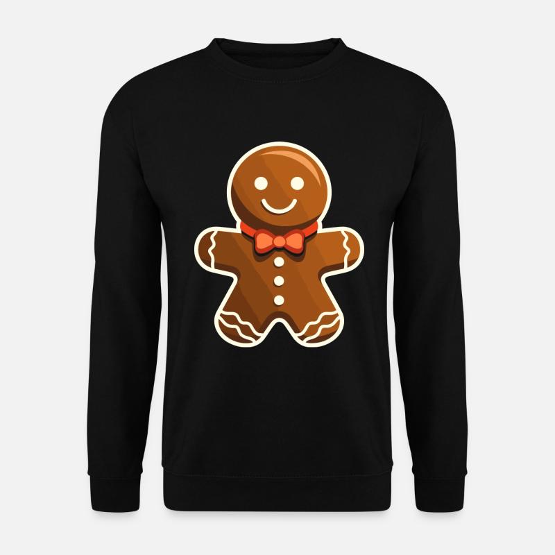 Süße Weihnachtsfreude Lebkuchenmann Keks Lebkuchen - Unisex Pullover - Schwarz
