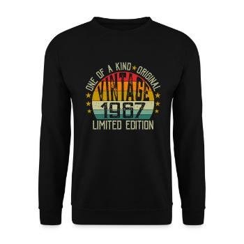 Vintage Né en 1967 Rétro Cadeau Anniversaire 1967 - Sweat-shirt Unisexe - noir - Devant - Alina (178cm) & Michal (187cm)
