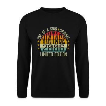 Jahrgang Jahrgang 2006 Retro Geburtstagsgeschenk 2006 - Unisex Pullover - Schwarz - Vorne - Alina (178cm) & Michal (187cm)