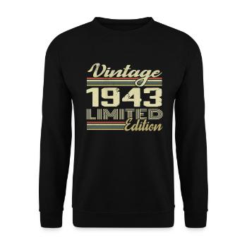 Geburtstag 81 Jahre Jahrgang 1943 Geschenk 1943 - Unisex Pullover - Schwarz - Vorne - Alina (178cm) & Michal (187cm)