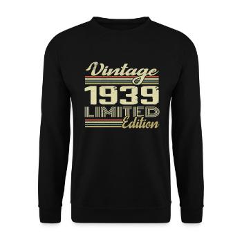 Anniversaire 85 Ans Millésime 1939 Cadeau 1939 - Sweat-shirt Unisexe - noir - Devant - Alina (178cm) & Michal (187cm)