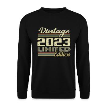 Anniversaire 1 Ans Millésime 2023 Cadeau 2023 - Sweat-shirt Unisexe - noir - Devant - Alina (178cm) & Michal (187cm)