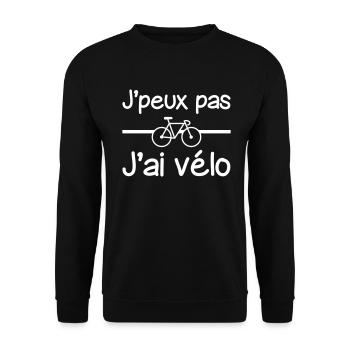 J'peux pas j'ai vélo , cyclisme - Sweat-shirt Unisexe - noir - Devant - Alina (178cm) & Michal (187cm)