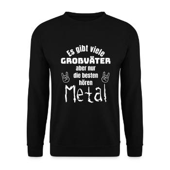 Grand-père en métal disant cadeau drôle - Sweat-shirt Unisexe - noir - Devant - Alina (178cm) & Michal (187cm)