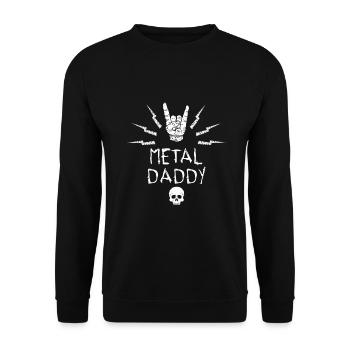 Cadeau de naissance père père papa métal - Sweat-shirt Unisexe - noir - Devant - Alina (178cm) & Michal (187cm)