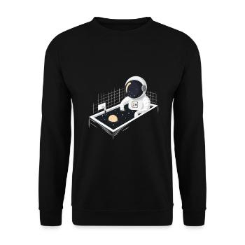 Astronaut in bathtub - Unisex Sweatshirt - black - Front - Alina (178cm) & Michal (187cm)