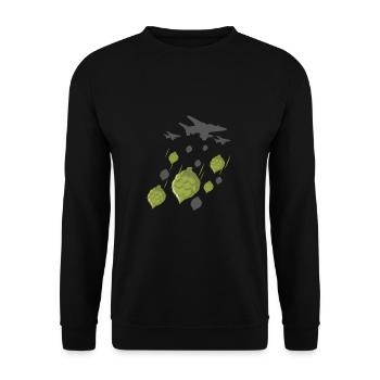 Flyer Bombe Hopfen Bier - Unisex Pullover - Schwarz - Vorne - Alina (178cm) & Michal (187cm)