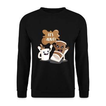 Coffee as a movie monster - Unisex Sweatshirt - black - Front - Alina (178cm) & Michal (187cm)
