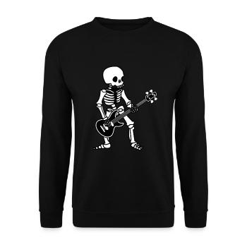 Skelett Bass Bassist Totenkopf Geschenk - Unisex Pullover - Schwarz - Vorne - Alina (178cm) & Michal (187cm)
