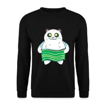 Asian panda made from sushi - Unisex Sweatshirt - black - Front - Alina (178cm) & Michal (187cm)