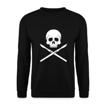 Totenkopf Skalpell OP Operation Medizin - Unisex Pullover - Schwarz - Vorne - Alina (178cm) & Michal (187cm)