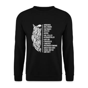 Barbe barbe règle règle barbe cadeau - Sweat-shirt Unisexe - noir - Devant - Alina (178cm) & Michal (187cm)
