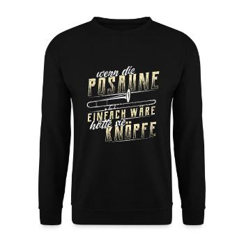 Trombone Trombone Tromboniste Laiton Cadeau - Sweat-shirt Unisexe - noir - Devant - Alina (178cm) & Michal (187cm)