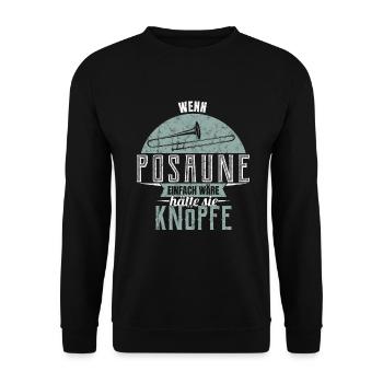 Trombone Trombone Tromboniste Laiton Cadeau - Sweat-shirt Unisexe - noir - Devant - Alina (178cm) & Michal (187cm)