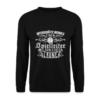 Pen and Paper W20 Spielleiter Geschenk - Unisex Pullover - Schwarz - Vorne - Alina (178cm) & Michal (187cm)