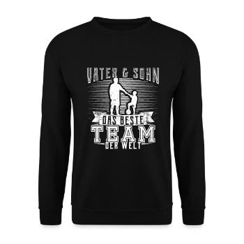 Football father dad son child gift - Unisex Sweatshirt - black - Front - Alina (178cm) & Michal (187cm)
