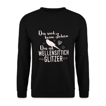 Bird birds budgie canary gift - Unisex Sweatshirt - black - Front - Alina (178cm) & Michal (187cm)