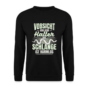 Reptil Schlange Reptilienhalter Terrarium Geschenk - Unisex Pullover - Schwarz - Vorne - Alina (178cm) & Michal (187cm)