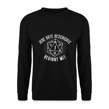 Pen and Paper W20 Rollenspiel RPG Geschenk - Unisex Pullover - Schwarz - Vorne - Alina (178cm) & Michal (187cm)
