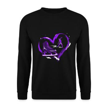 Eislaufen Eisläufer Schlittschuhe Sport Geschenk - Unisex Pullover - Schwarz - Vorne - Alina (178cm) & Michal (187cm)