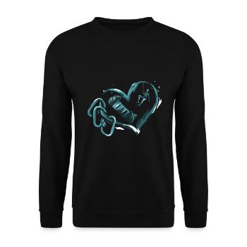 Felskletterer Felsklettern Hobby Geschenk - Unisex Pullover - Schwarz - Vorne - Alina (178cm) & Michal (187cm)