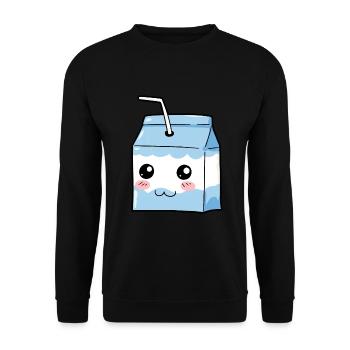 Milk Refreshment Drink Drink Gift - Unisex Sweatshirt - black - Front - Alina (178cm) & Michal (187cm)
