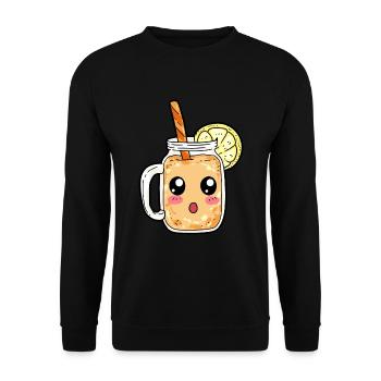 Smoothie Soft Drink Drink Gift - Unisex Sweatshirt - black - Front - Alina (178cm) & Michal (187cm)