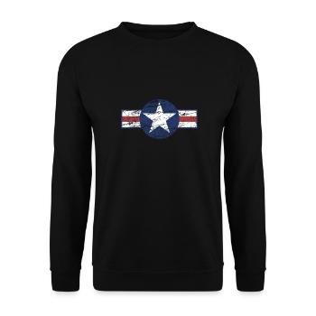 Used look grunge United States Army star design - Unisex Sweatshirt - black - Front - Alina (178cm) & Michal (187cm)