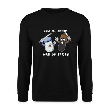 Bataille d'épices sel contre épée ninja poivre - Sweat-shirt Unisexe - noir - Devant - Alina (178cm) & Michal (187cm)