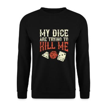 Cadeau de jeu de rôle de de table - Sweat-shirt Unisexe - noir - Devant - Alina (178cm) & Michal (187cm)