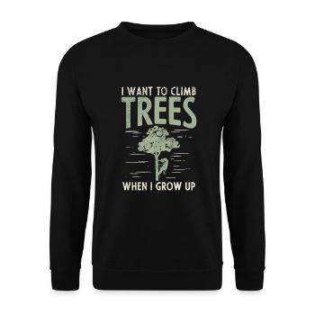 Cadeau de grimpeur d'arbre - Sweat-shirt Unisexe - noir - Devant - Alina (178cm) & Michal (187cm)