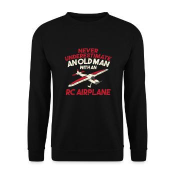RC Airplane remote controlled aircraft - Unisex Sweatshirt - black - Front - Alina (178cm) & Michal (187cm)