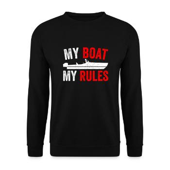 Boat motor boat captain sport boat gift - Unisex Sweatshirt - black - Front - Alina (178cm) & Michal (187cm)