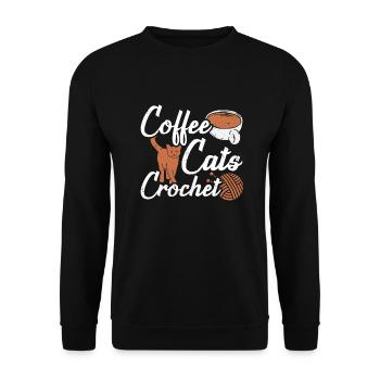 Crochet crochet hook crochet crochet - Unisex Sweatshirt - black - Front - Alina (178cm) & Michal (187cm)
